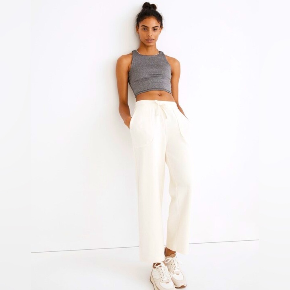 Madewell NWT Textured Waffle Straight Sweatpants XL loungewear comfy  neutral